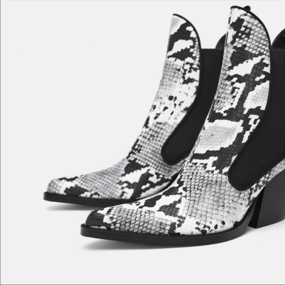 ZARA Snake Ankle Boots/ Booties